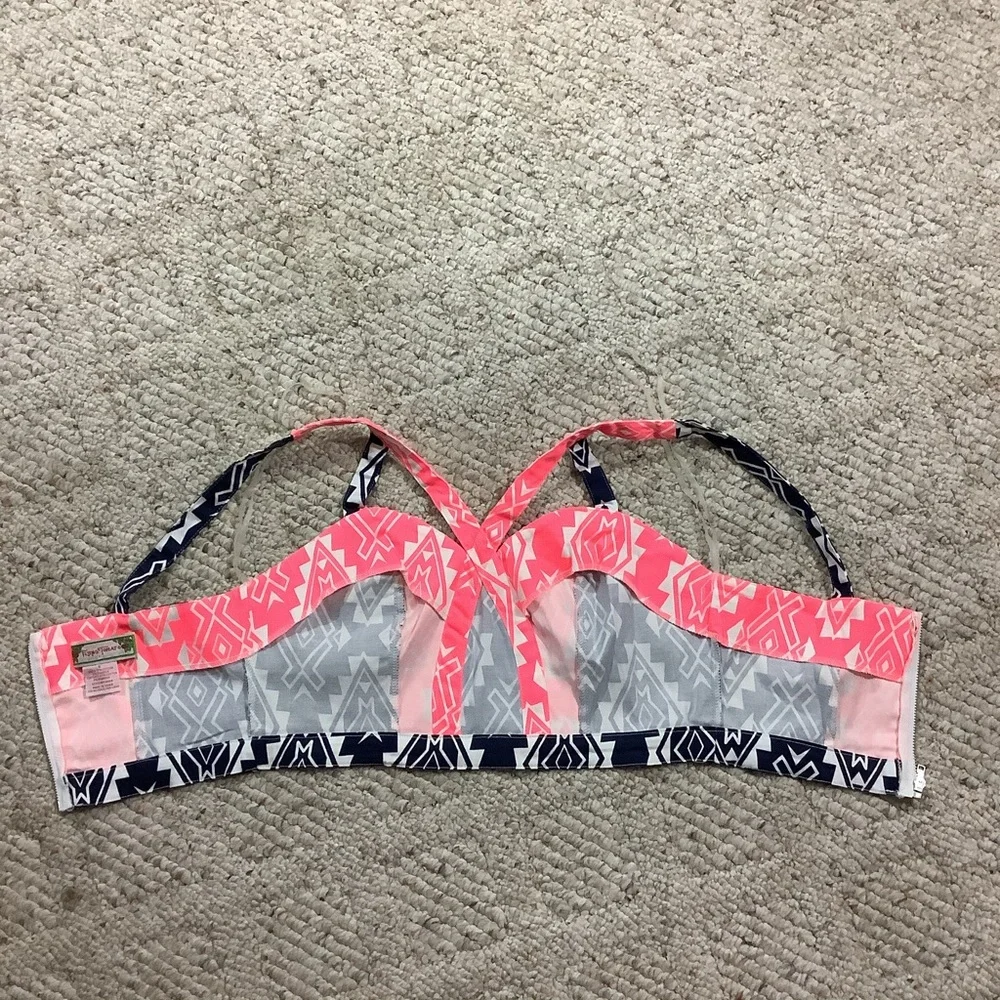 FLYING TOMATO Aztec Print Back Zip Crop Top SZ-S - Picture 7 of 11